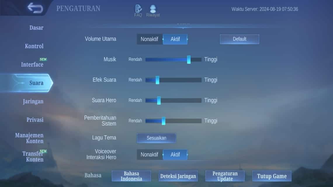 Cara mengubah suara hero Mobile Legends 