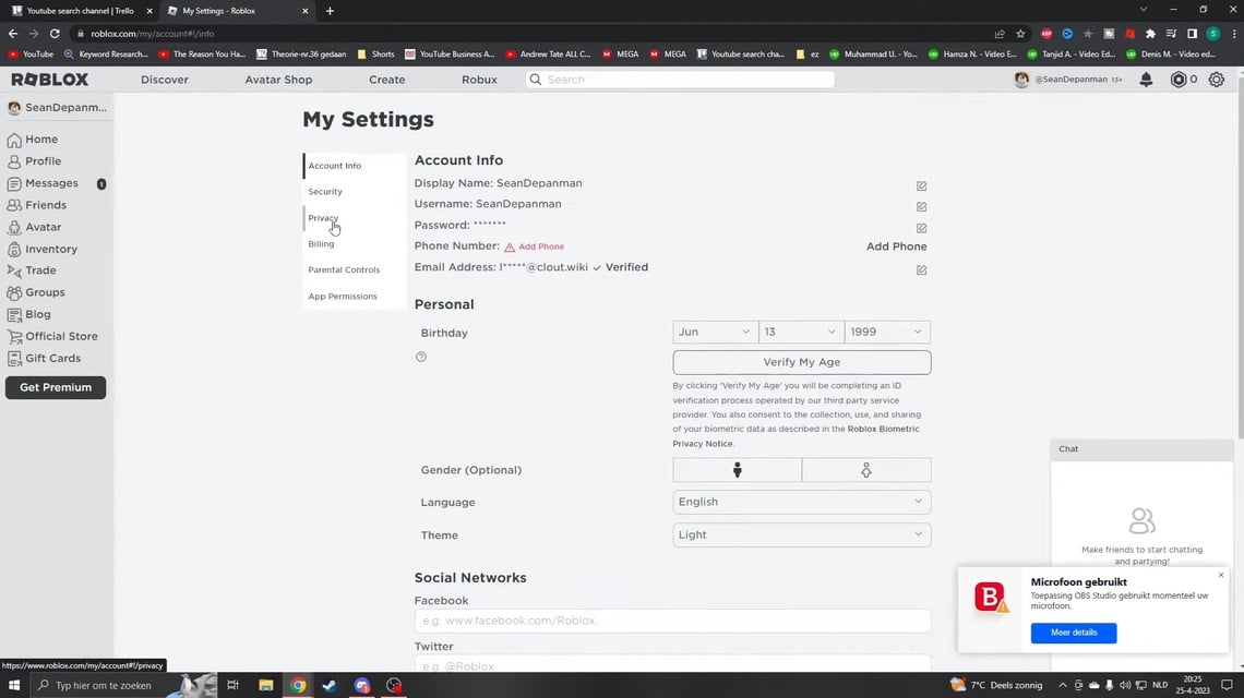 How to appear offline on Roblox - Profile Settings