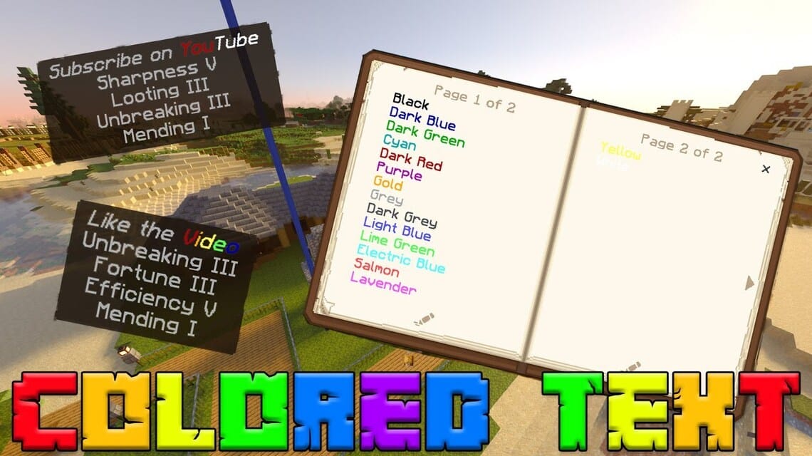 Minecraft color code list