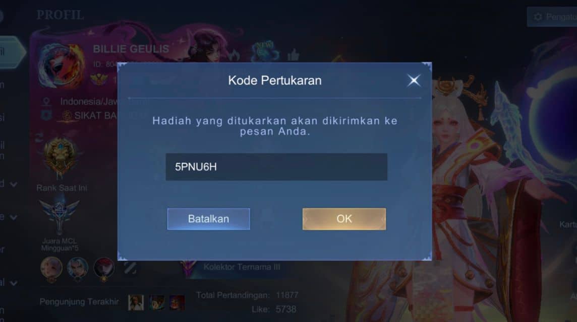 Neuester Mobile Legends-Einlösecode 7. Oktober 2024