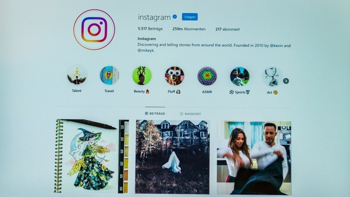 Instagram-Profil ohne Grid-Post-Konzept