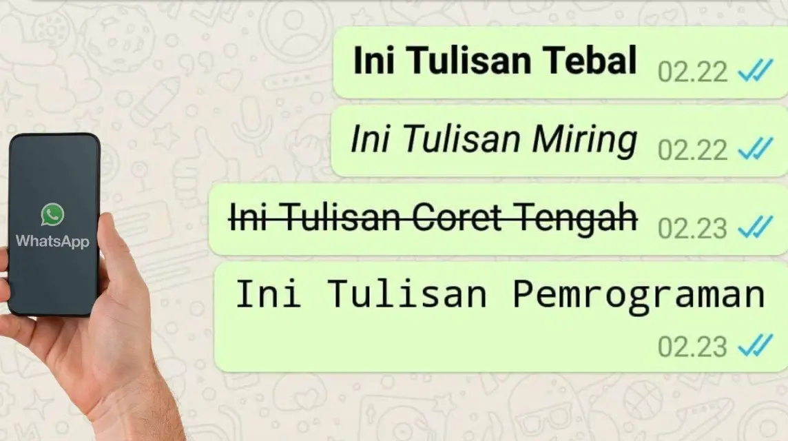 So streichen Sie Text auf WA durch