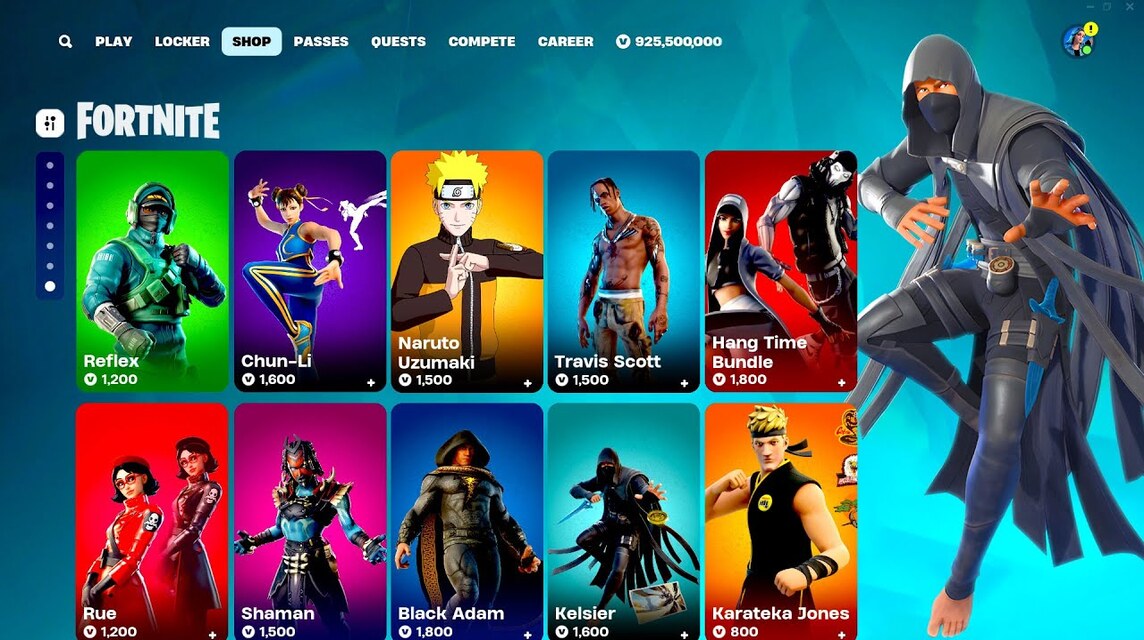 Berapa banyak skin di Fortnite
