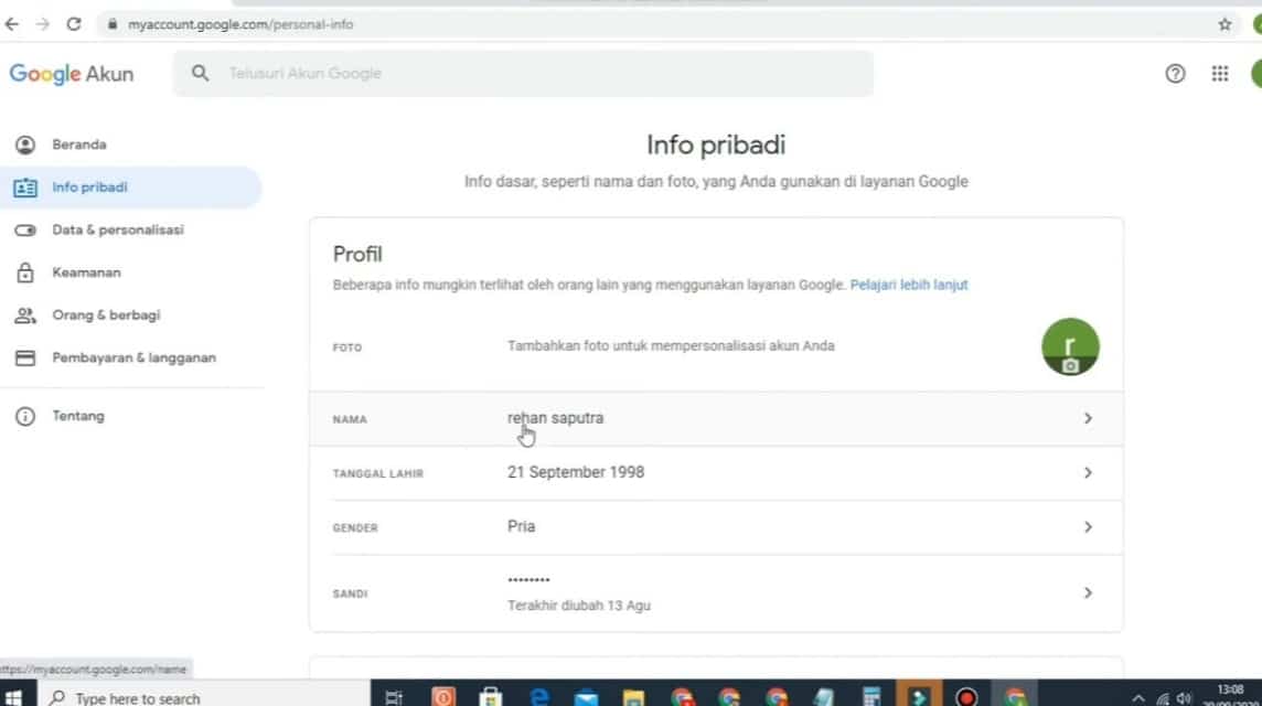 Googleで名前を変更する方法 (3)