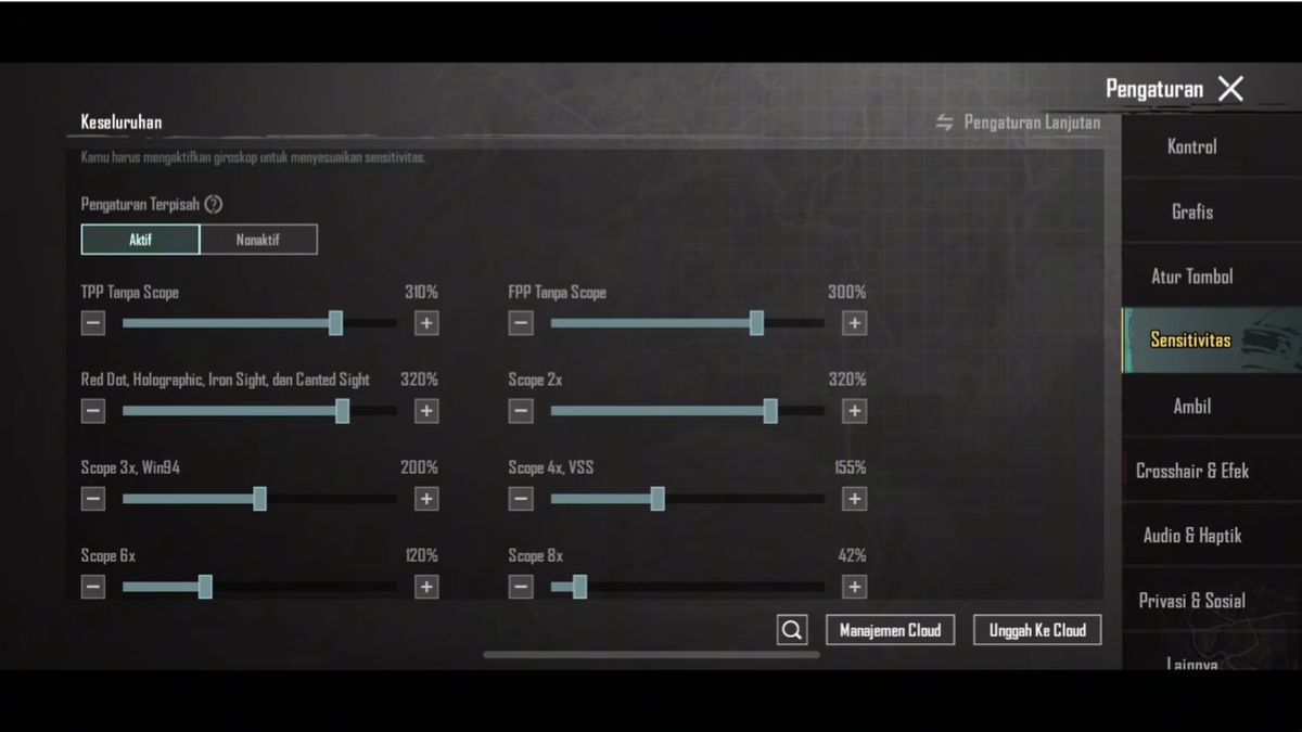 PUBG Mobile-Empfindlichkeitseinstellungen