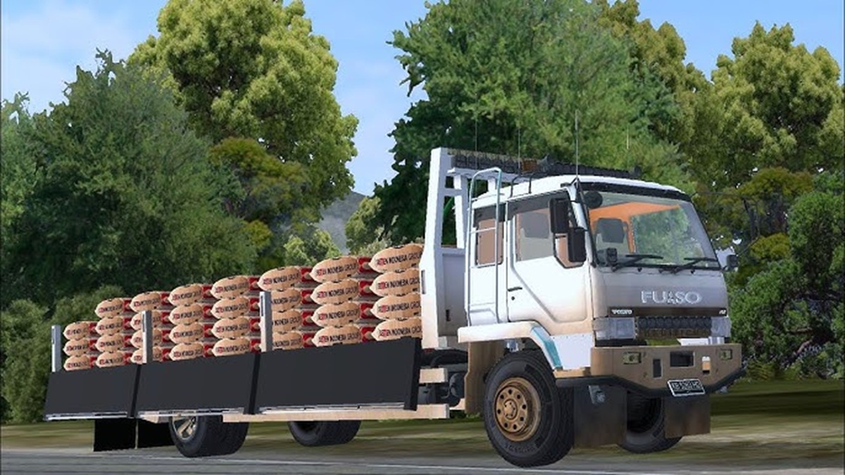 mod bussid truck fuso 6x4 muatan berat