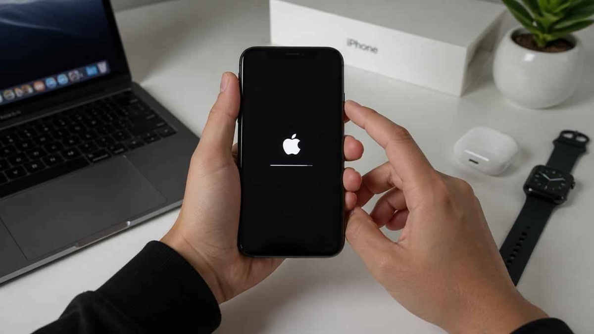 cara restart iphone