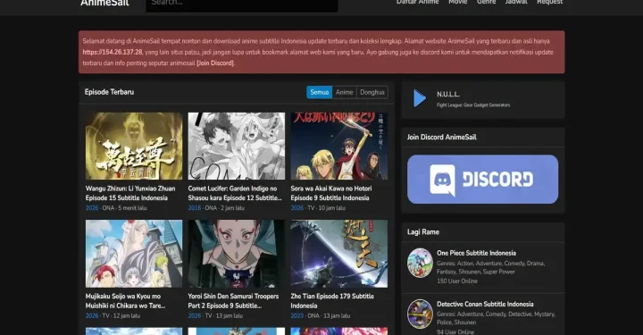Animesail Review: Indonesische Untertitel-Anime-Streaming-Site