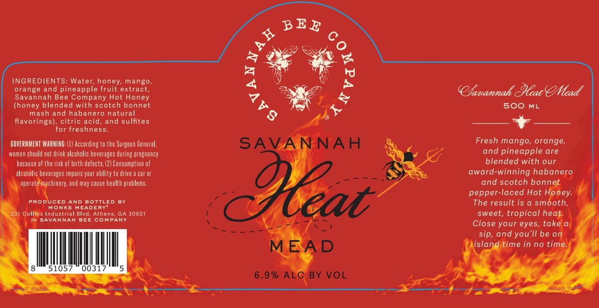 Savannah Bee Company Honey, Wildflower Honey + Scotch Bonnet Pepper + Habanero Pepper, Hot - 12 oz