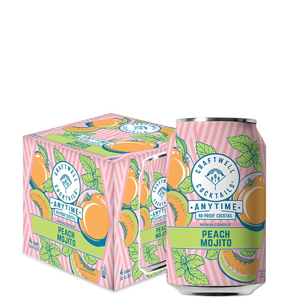 Craftwell Anytime Non-Alcoholic Peach Mojito 4 Pack