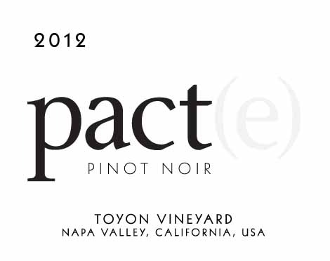 2012 Pinot Noir Pact(e) Toyon Vineyard Napa Valley