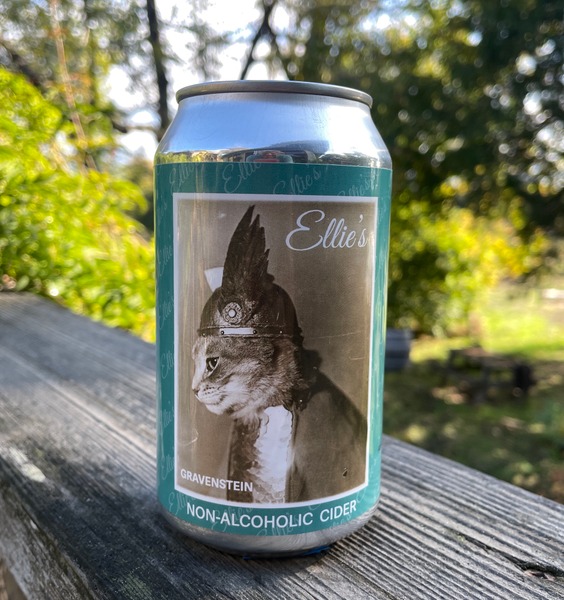 2023 (2 x 12 oz. cans) Ellie’s Non-Alcoholic Gravenstein Cider