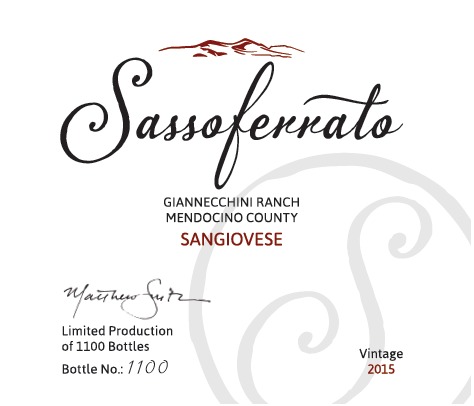 2015 Sassoferrato by Matt Smith Sangiovese Giannecchini Ranch Mendocino County