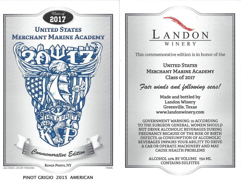 Class of 2017 - U.S. Merchant Marine Academy Pinot Grigio