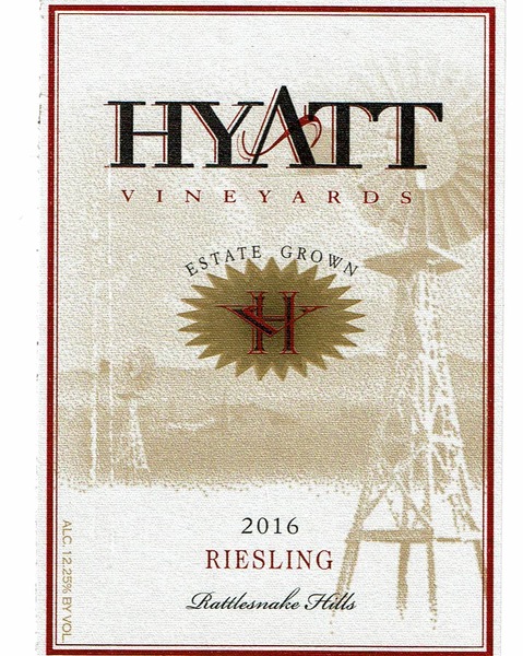 2016 Hyatt Vineyards Estate Riesling