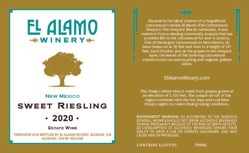 2020 Sweet Riesling