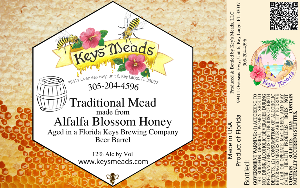 2018 Sweet traditional mead made from Alfalfa honey