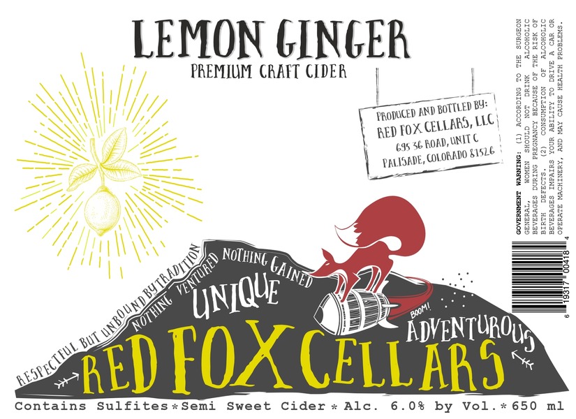 Lemon Ginger Semi-Sweet Hard Cider