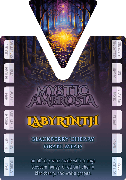 2022 Labyrinth - Blackberry Cherry Chardonnay Mead (Off-Dry)