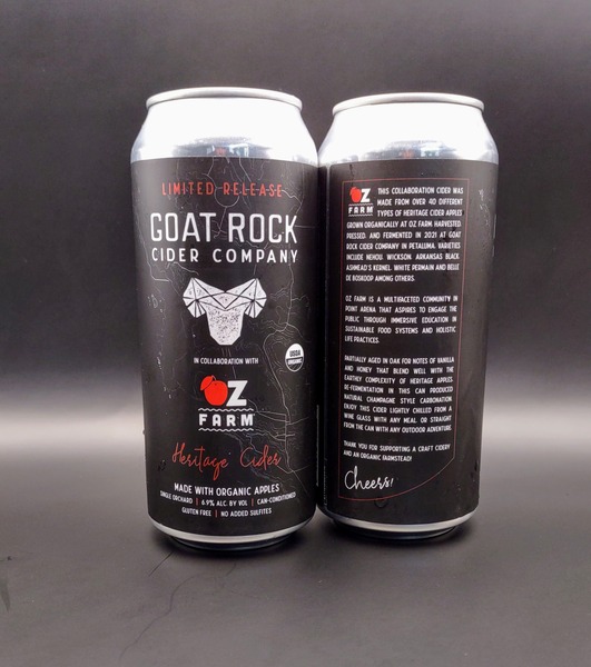 2021 Oz Farm Heritage Cider (half case 12 x 16oz cans)