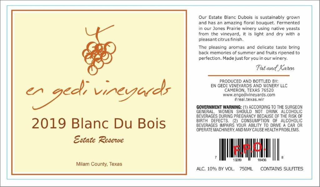 2019 Reserve Blanc Du Bois