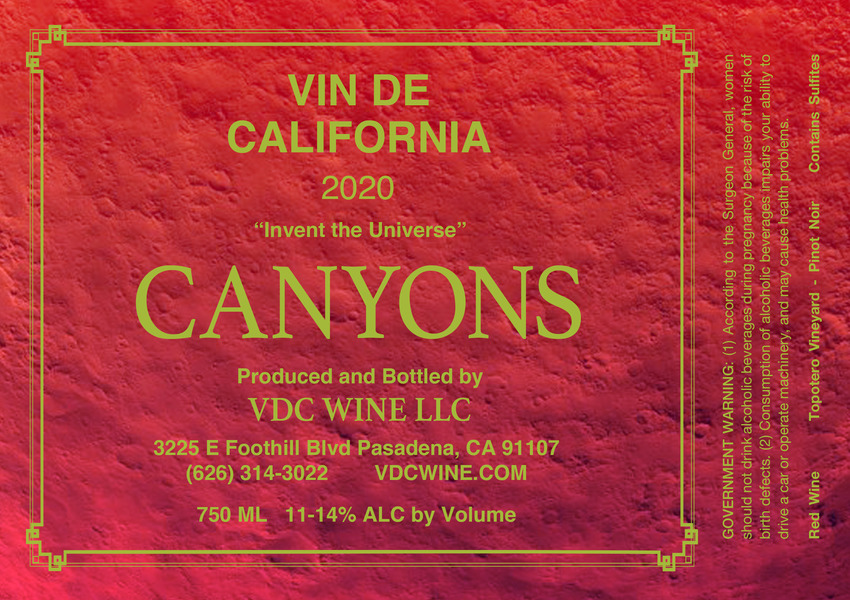 2020 Canyons Pinot Noir