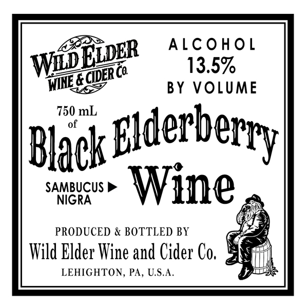 Black Elderberry Wine, Sambucus Nigra, Dry