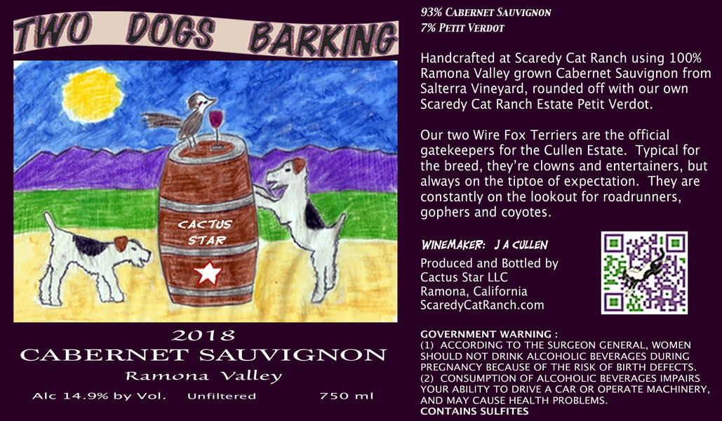 2018 Cabernet Sauvignon - Two Dogs Barking