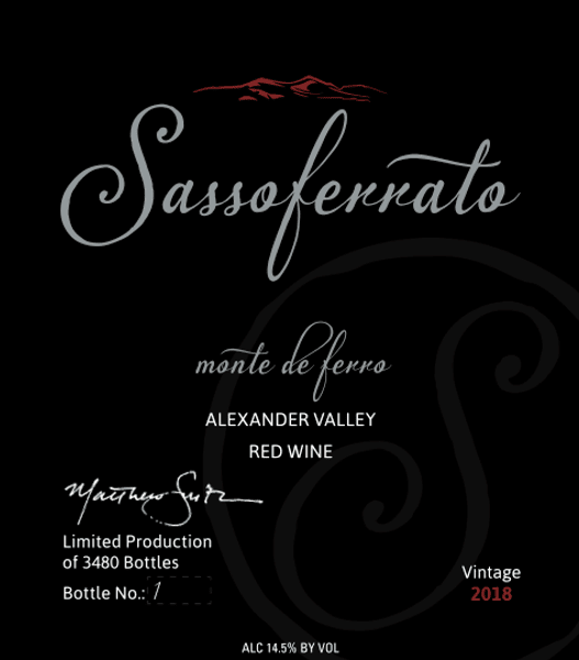 2018 Sassoferrato by Matt Smith Monte de Ferro Alexander Valley Red Wine 1.5L