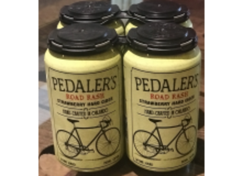 Pedaler's Road Rash Strawberry Hard Cider - 4-pack can