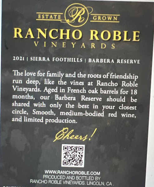 2023 Barbera Reserve