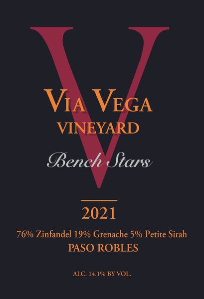2021 Via Vega Vineyard Bench Stars