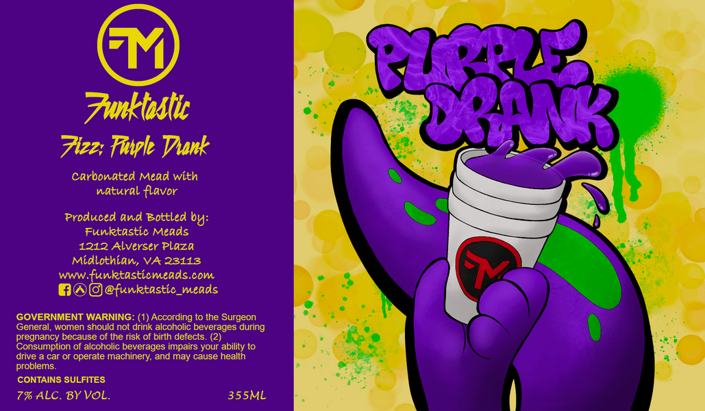 Funktastic Fizz: Purple Drank - 4 x 355mL