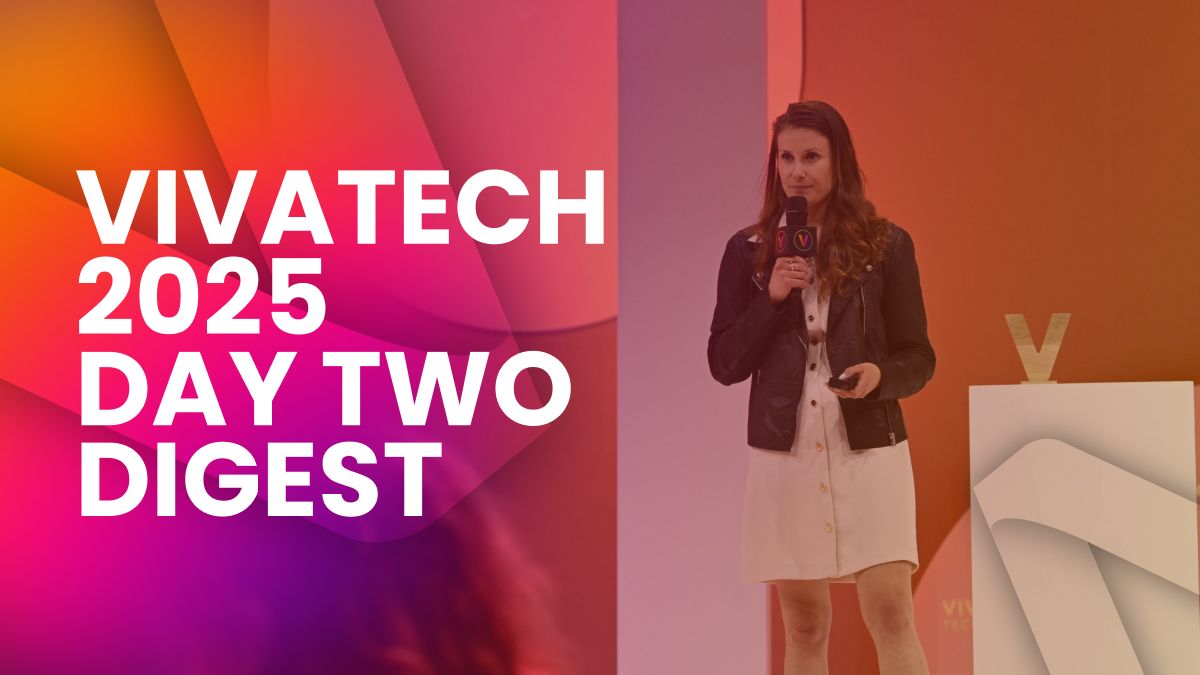 Hélène Briand standing on stage at VivaTech