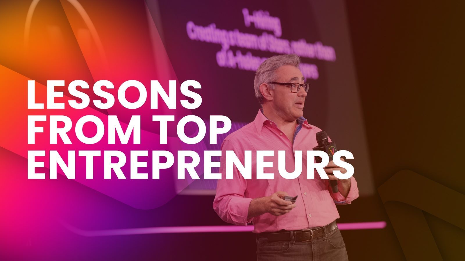 Dominic Jacquesson on stage at VivaTech 2024, with text "lessions from top entrepreneurs"