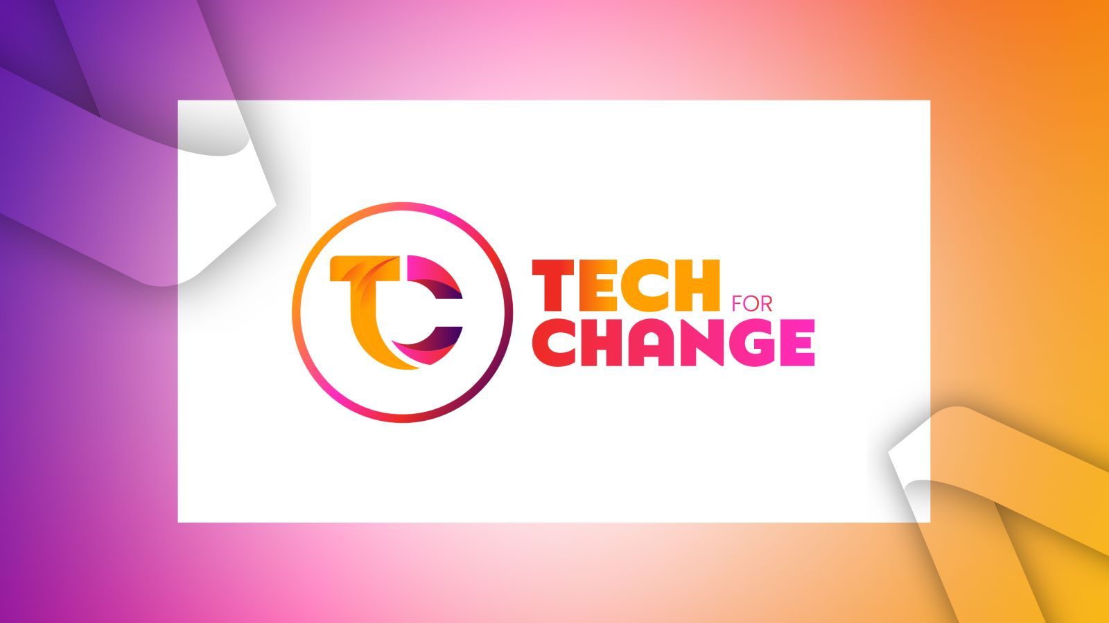 text: tech for change, with logo