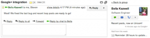 Google+ posts on Gmail