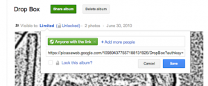 Lock an album from photo's in google plus