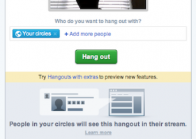 Start google+ hangouts with extras