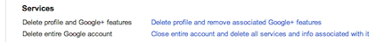 Delete profile and Google account