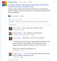 Google+ nested comments, replies and discussions