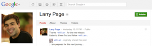 Larry Page verified Google+ profile