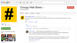 Occupy Wall Street Google+ page