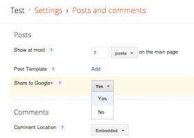 Turn Off Google+ Sharing in Blogger