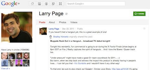 Larry Page Is Now Second Most Followed People on Google+ to Cross One Million Followers!