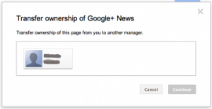 Google+ pages transfer ownership