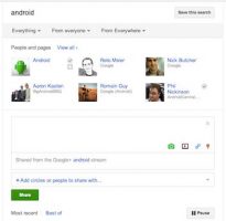 Google+ search sharing discussion