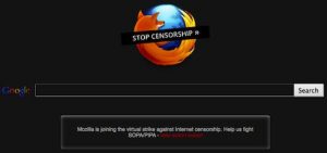 Mozilla protesting #SOPA