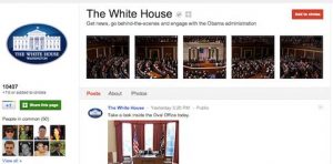 White House page on Google+