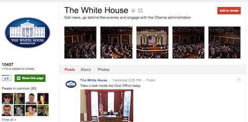 The White House Joins Google+ : Get News, Behind the Scenes and Engage With Administration!